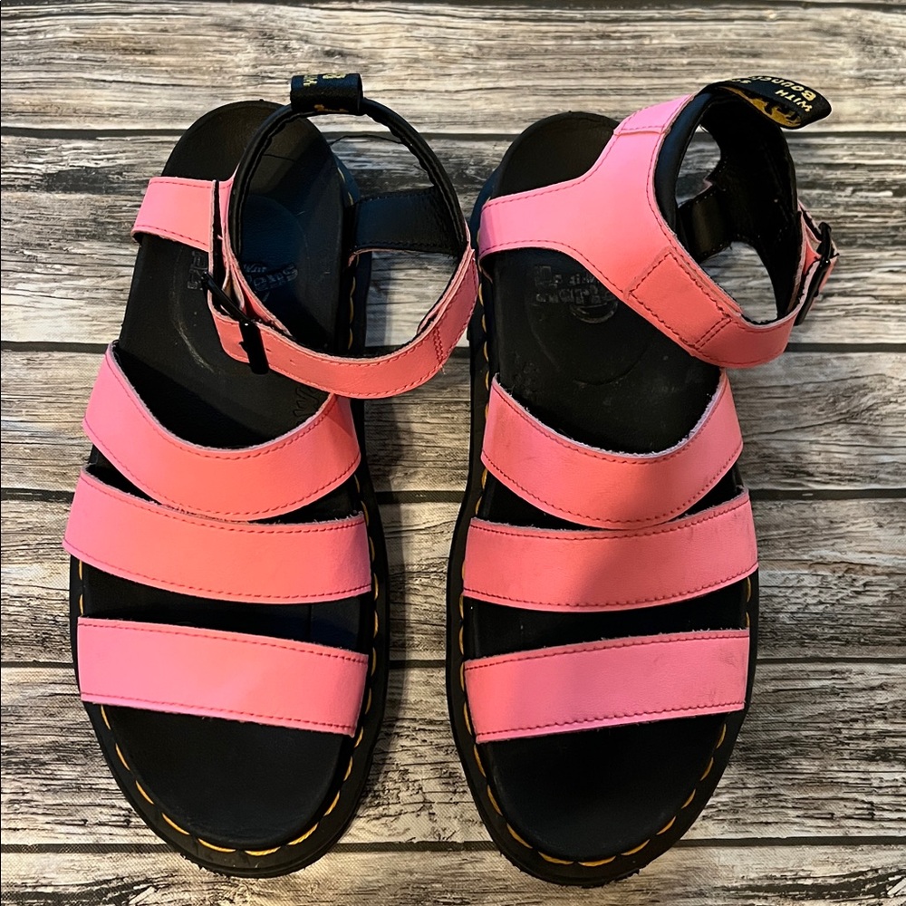 Dr Martens Blair Buckle Sandals in Pink 8 - Picture 4 of 9